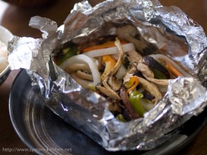 鮭と松茸の包み焼き